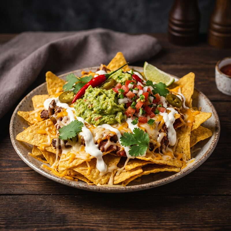 Nachos con guacamole